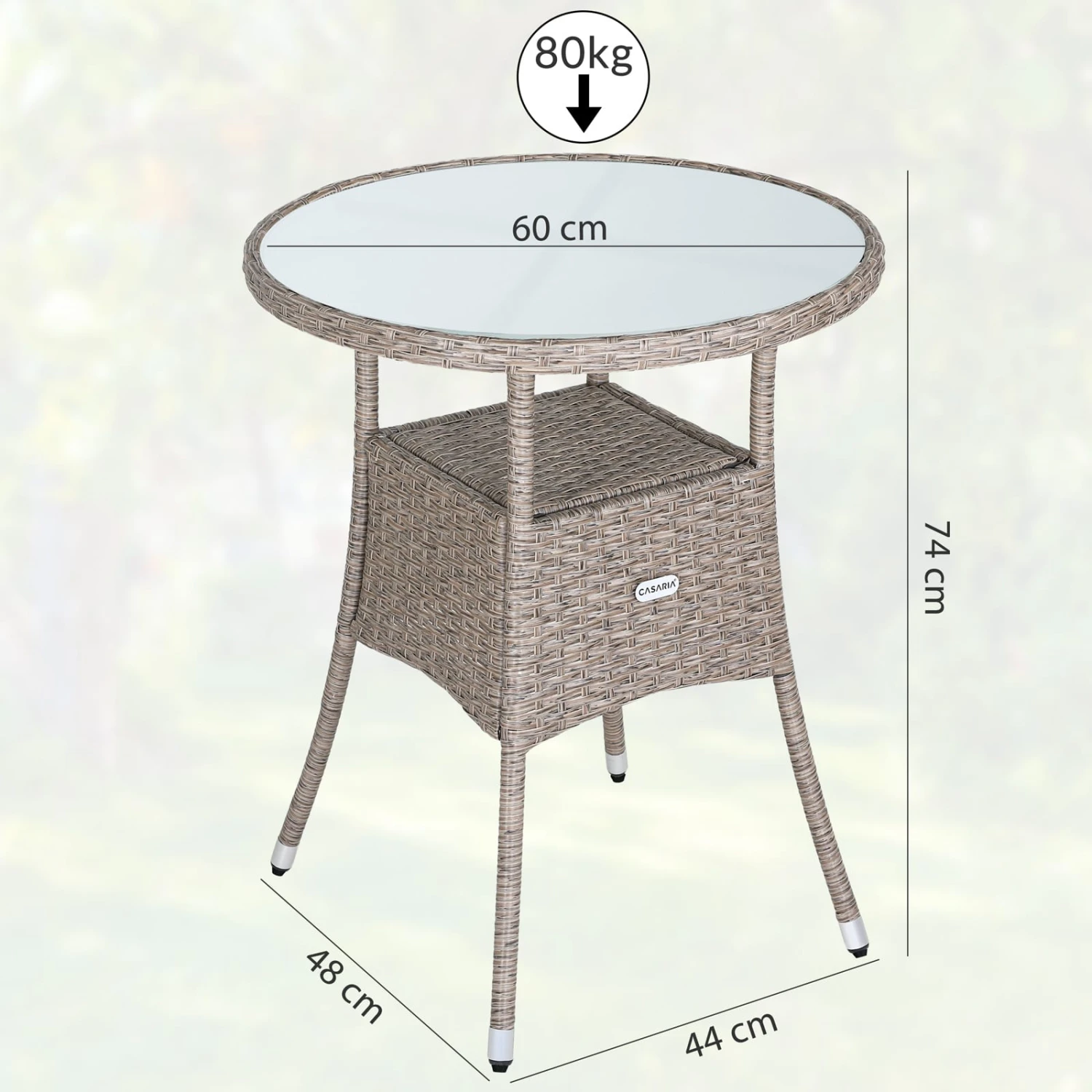 Polyrattan Tisch Creme Ø60cm – Bild 3