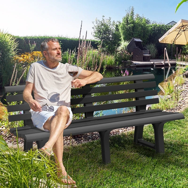 Gartenbank Orchidea Anthrazit 145x49x74cm – Bild 2