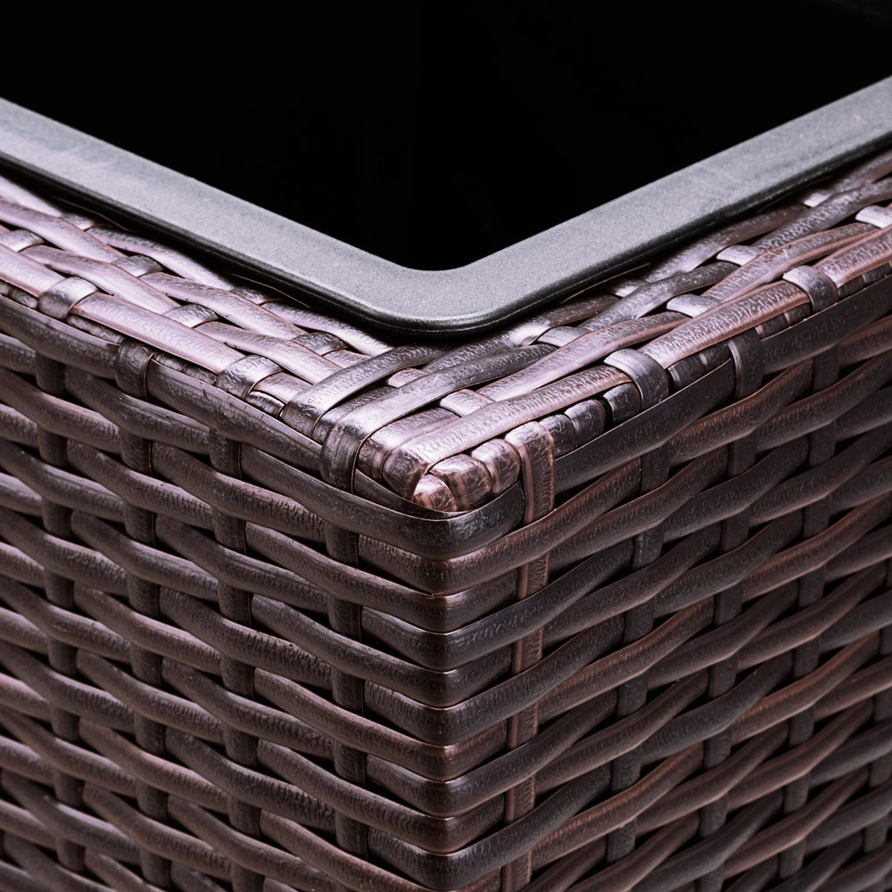 Polyrattan Blumentopf Braun 95x27x60cm – Bild 3