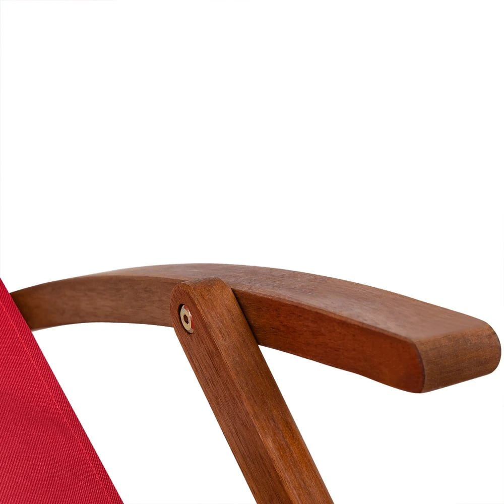 Sonnenliege Rot Akazienholz – Bild 5