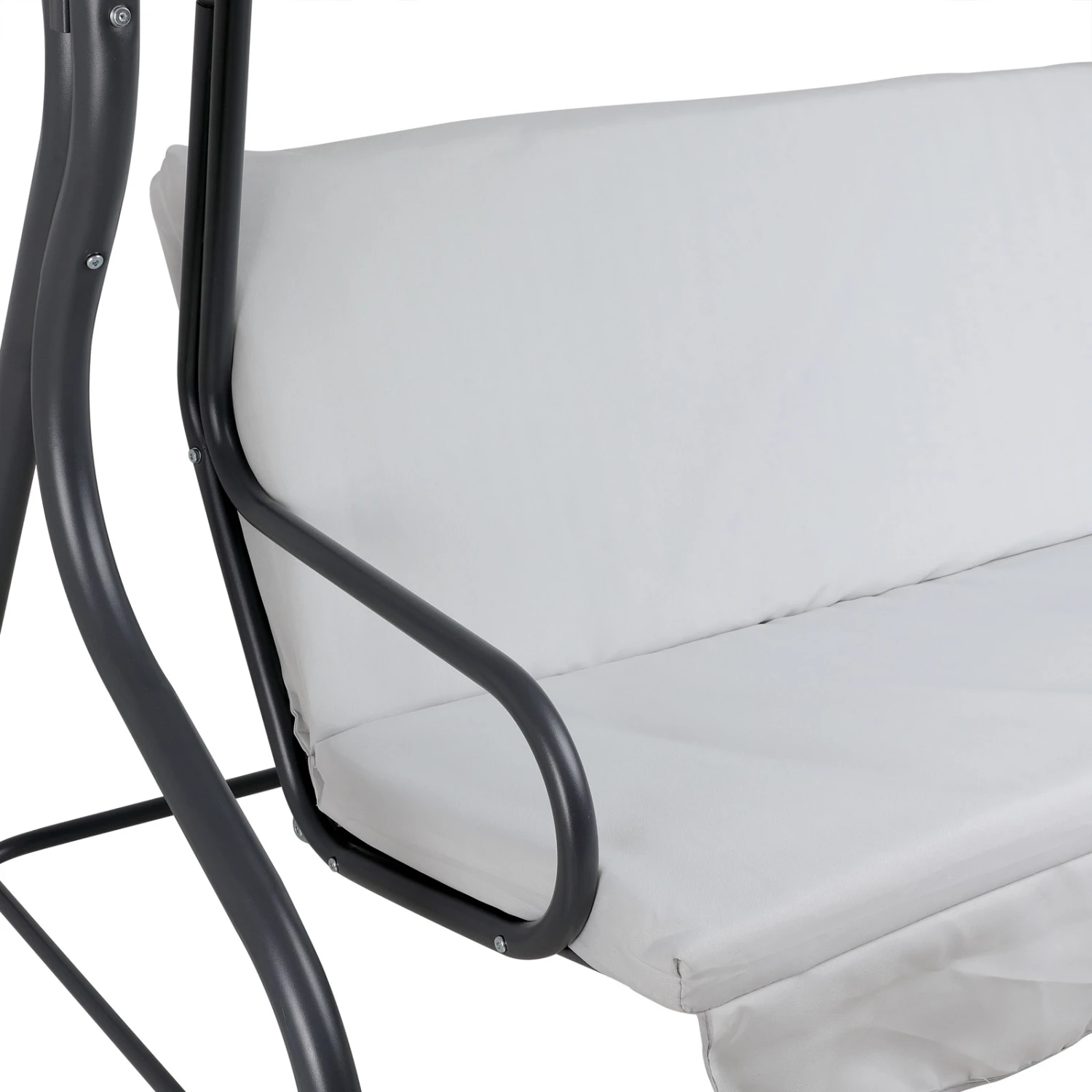 Hollywoodschaukel Hellgrau Mit Sonnendach – Bild 9