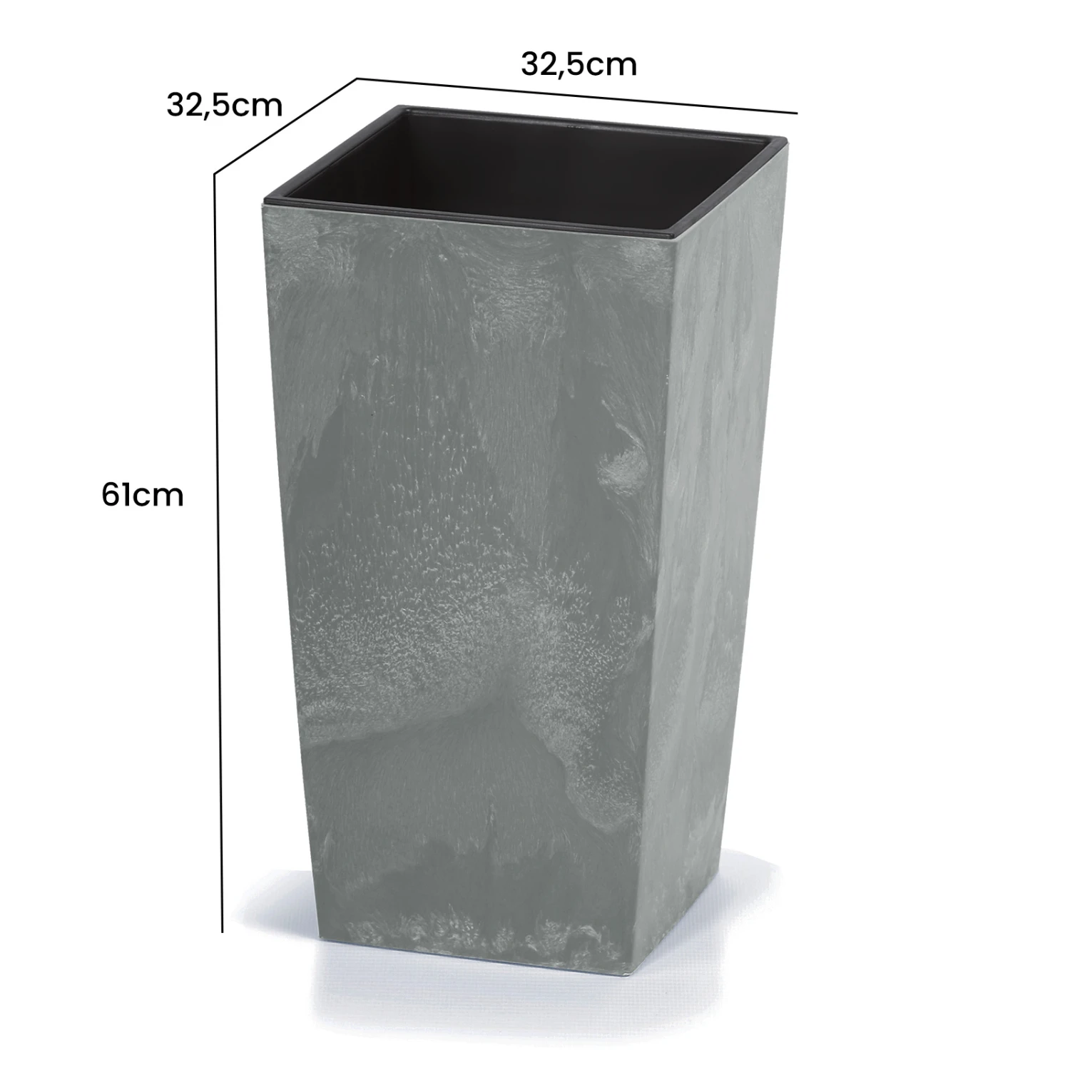 Blumentopf Betonoptik Grau 49L – Bild 5