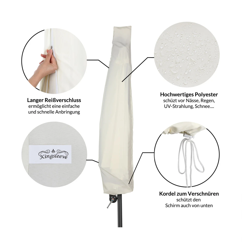 Abdeckung Ampelschirm Beige 3m Reißverschluss – Bild 7