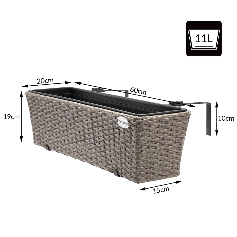 Polyrattan Blumenkasten 4er-Set Creme – Bild 3