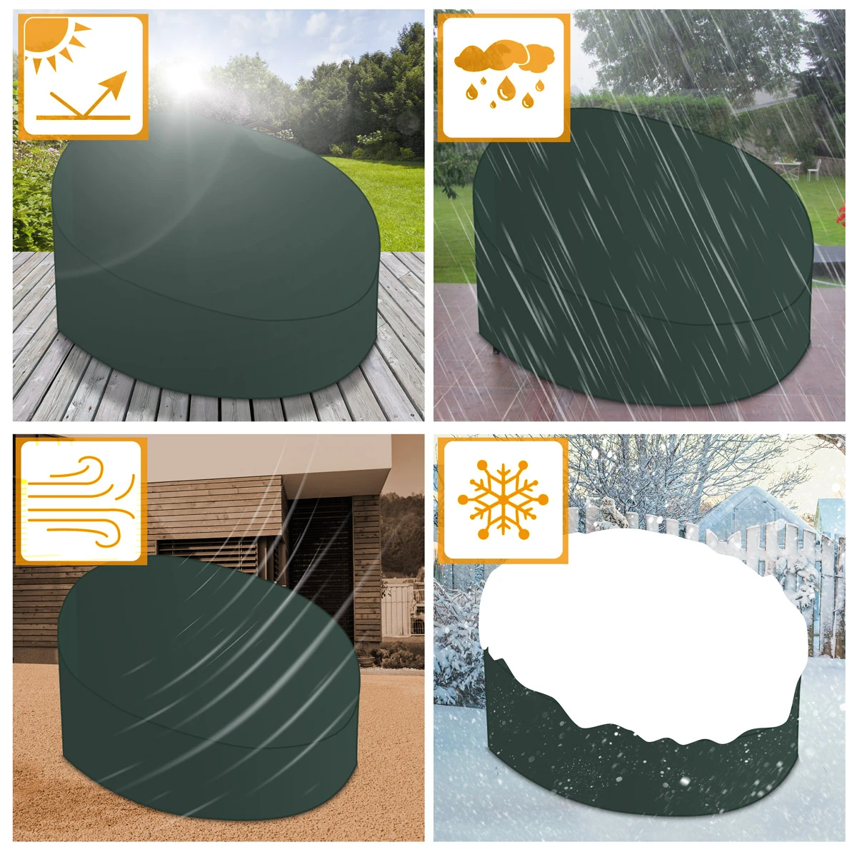Abdeckung Sonneninsel Grün 230x180x90/50cm – Bild 8