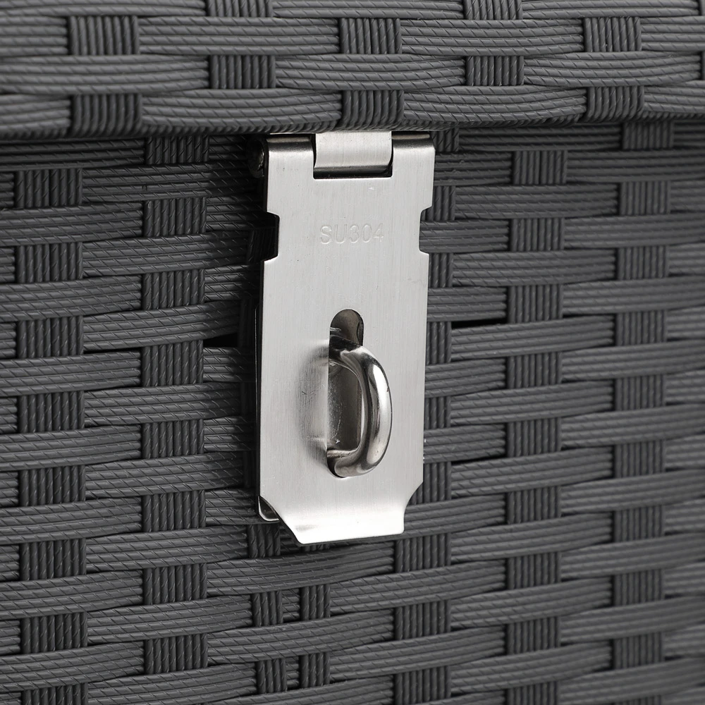 Polyrattan-Auflagenbox Schwarz 150x77x73cm Mit Rollen – Bild 7