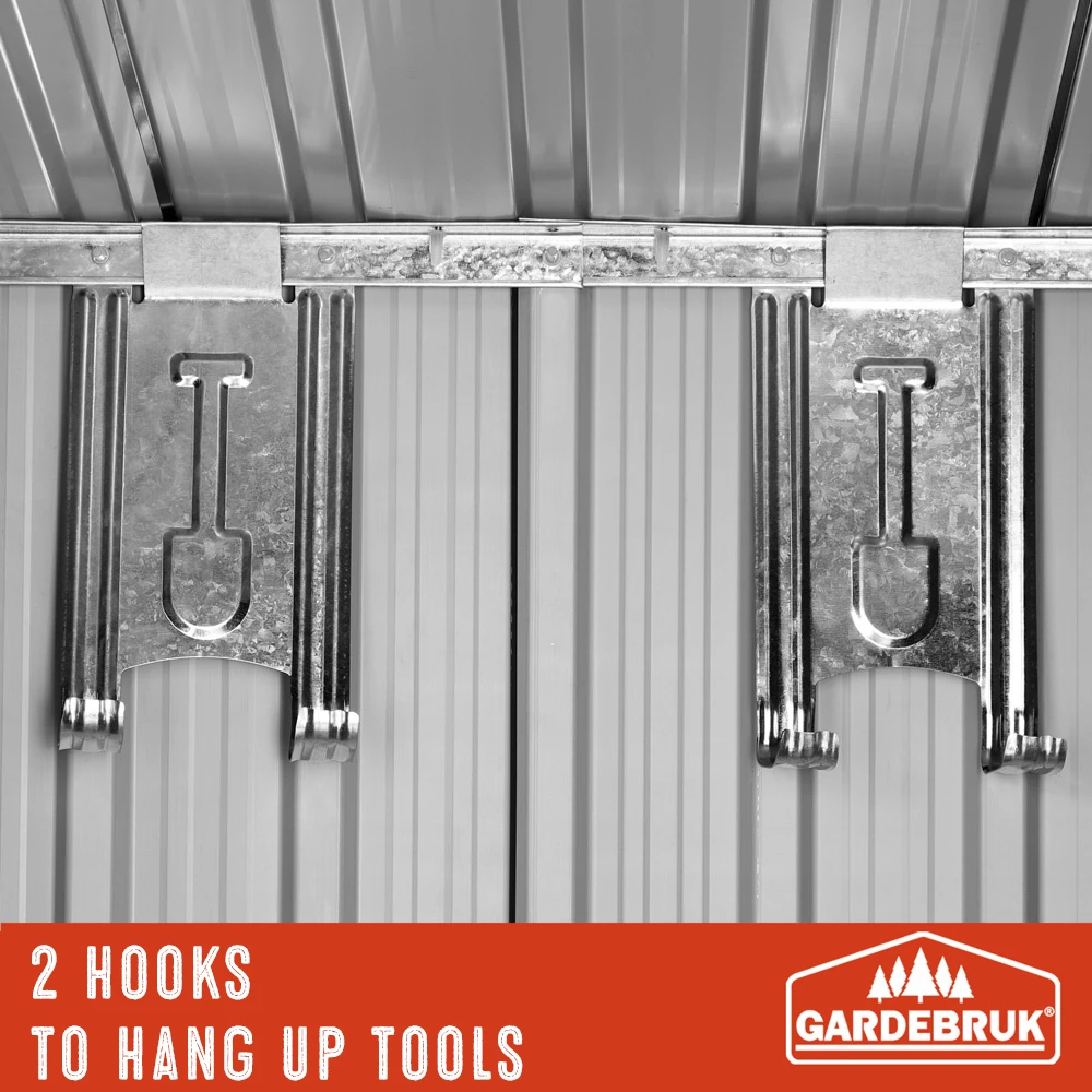 Geräteschuppen Grün Metall 196x122x180cm – Bild 5