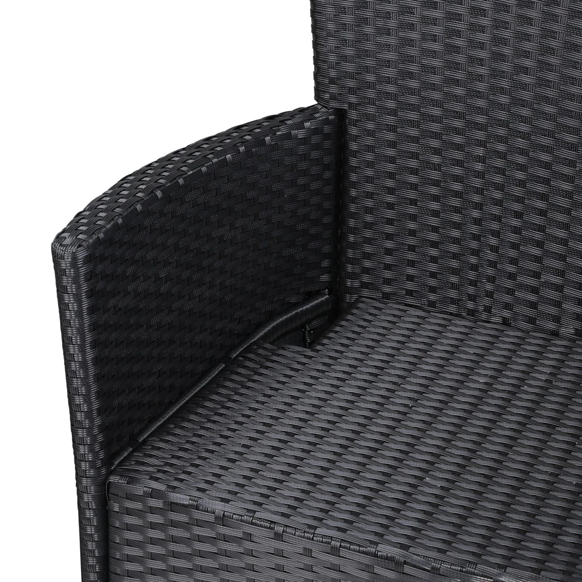 Polyrattan Gartenstuhl 3er-Set Schwarz Stapelbar – Bild 9