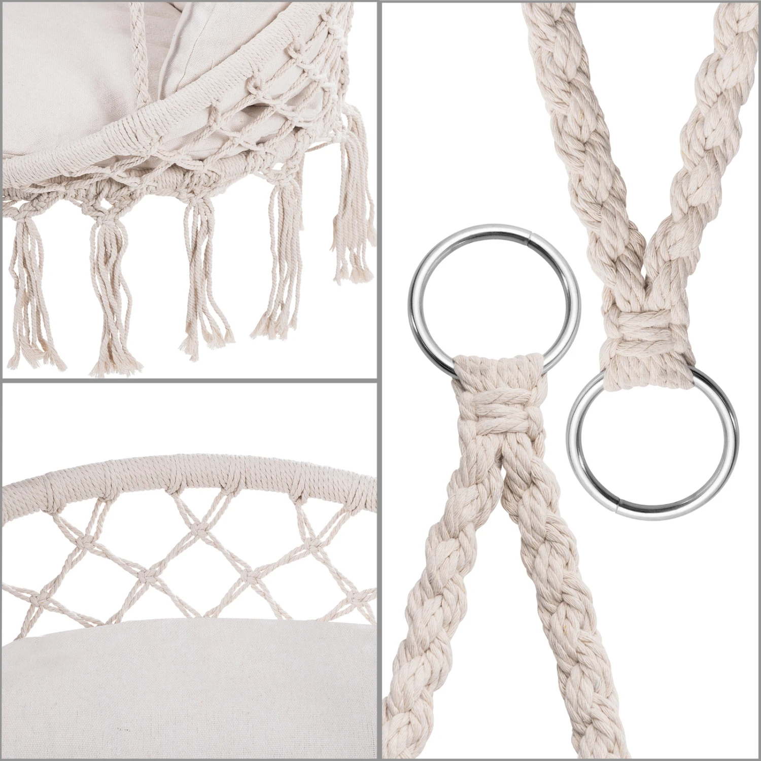 Hängesessel Creme 80x60x140cm – Bild 8