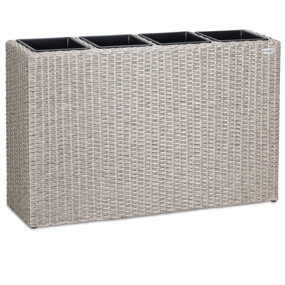 Polyrattan Blumenkasten Creme 95x27x60cm