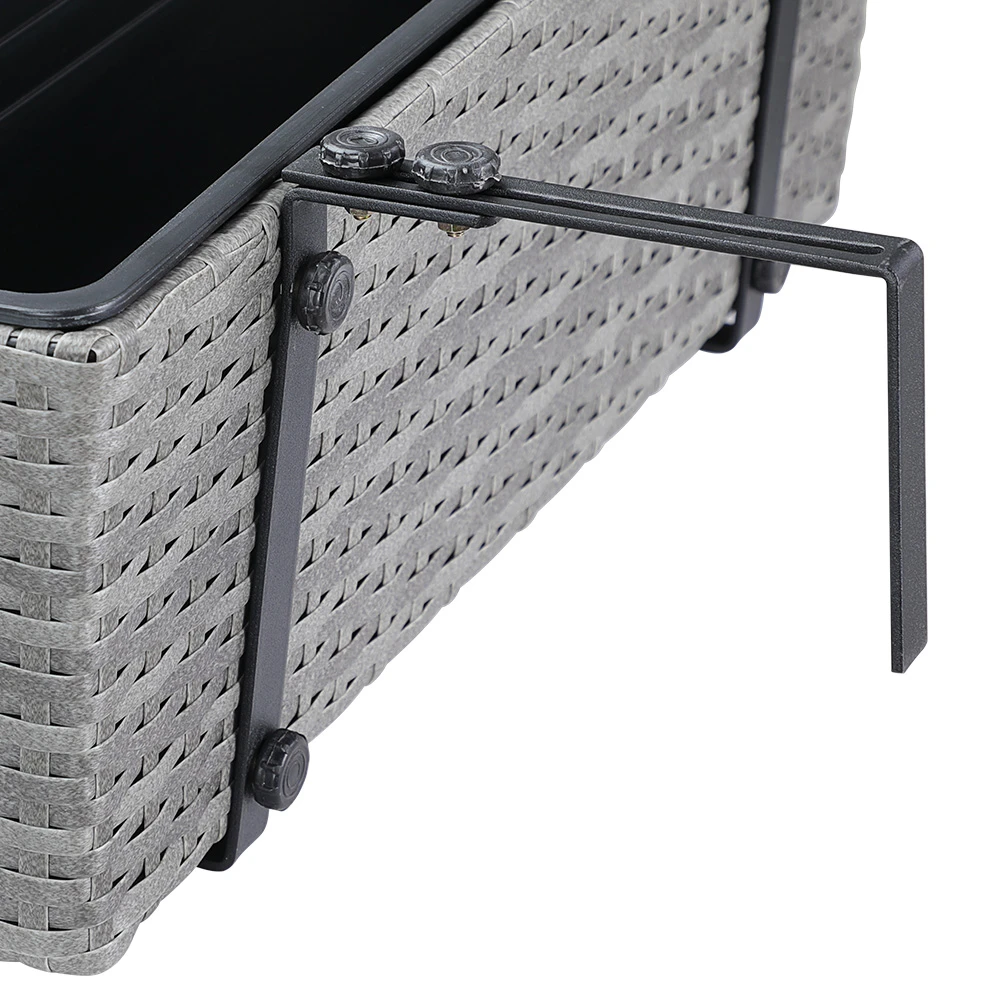 Polyrattan Blumenkasten 2er-Set Grau – Bild 8