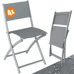 Gartenstuhl 4er-Set Grau