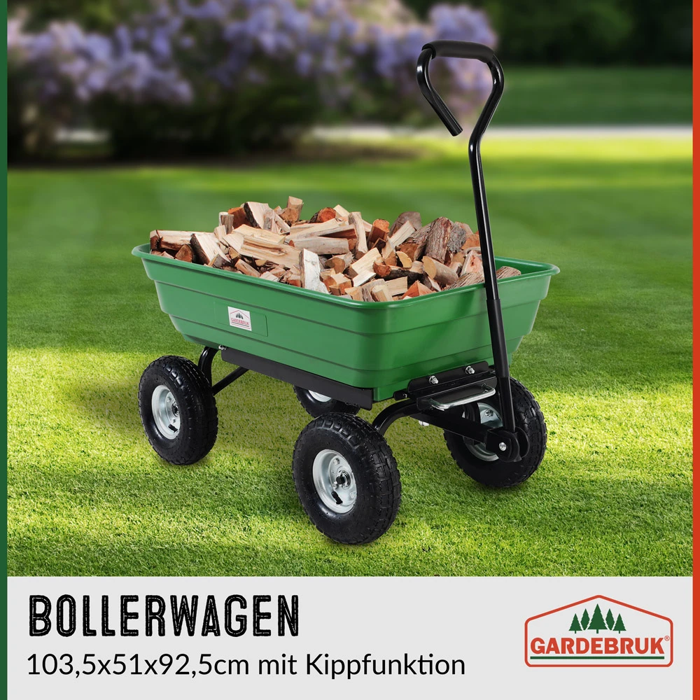 Bollerwagen Grün 103,5x51x92,5cm Mit Kippfunktion – Bild 3