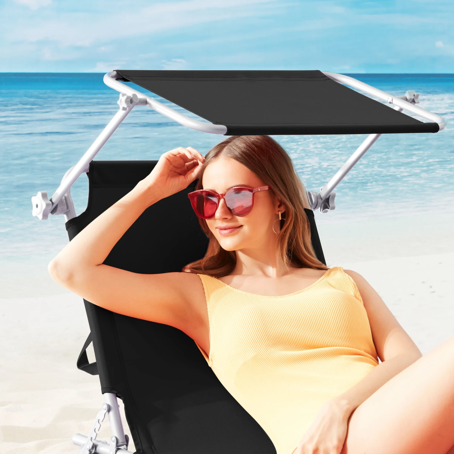 Sonnenliege Hawaii 2er-Set Anthrazit Alu 195x60x30cm â Bild 7