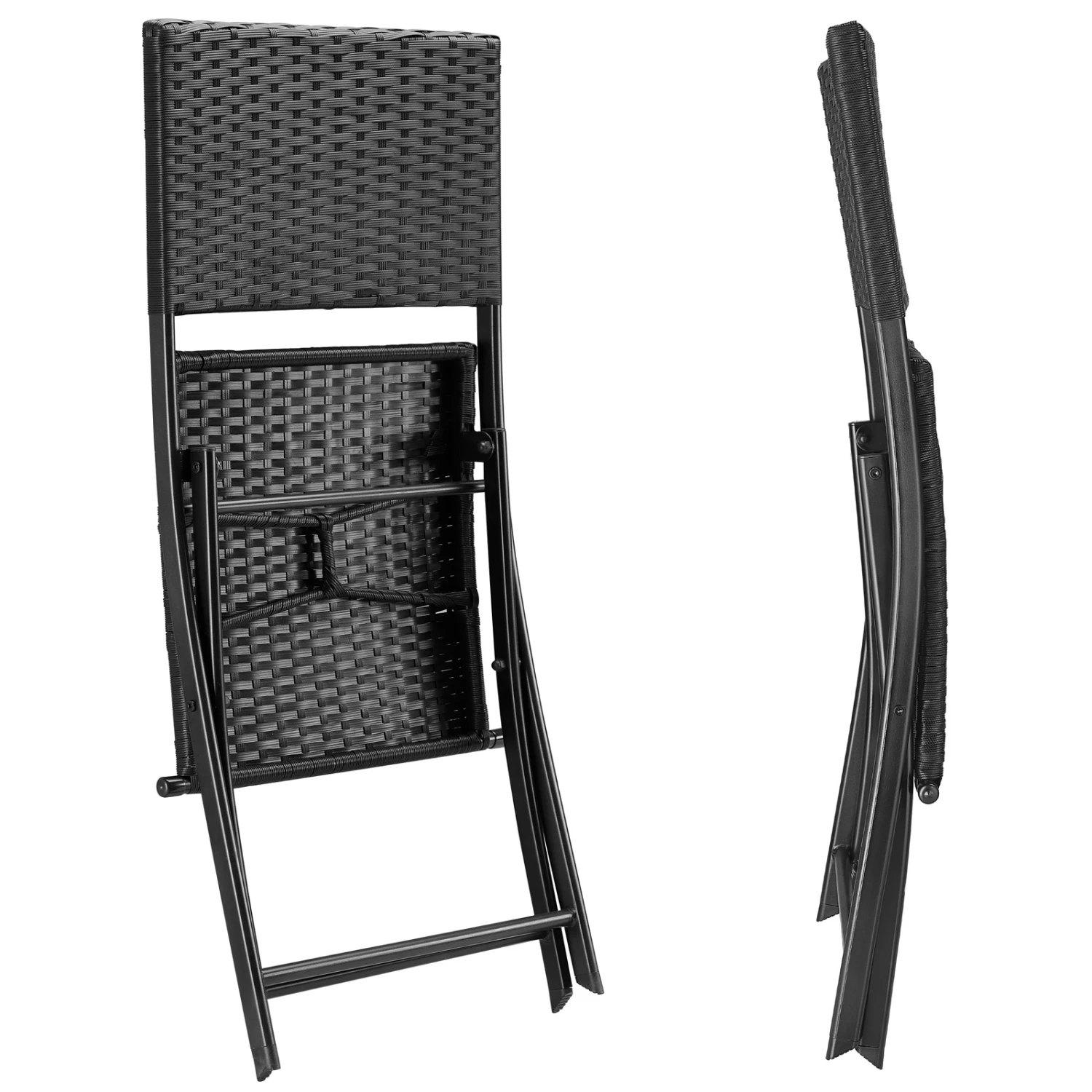 Polyrattan Gartensitzgruppe 3-tlg. Schwarz – Bild 7