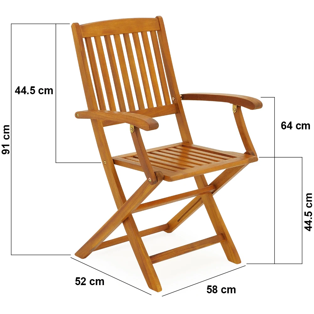 Gartenstühle Boston 6er-Set Akazienholz Klappbar – Bild 8
