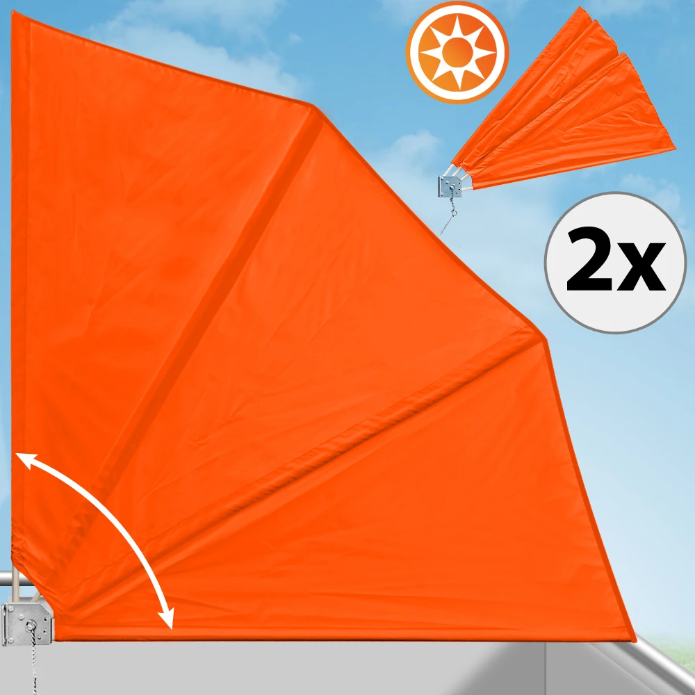 Balkonfächer 2er-Set Orange 140x140cm Klappbar – Bild 3