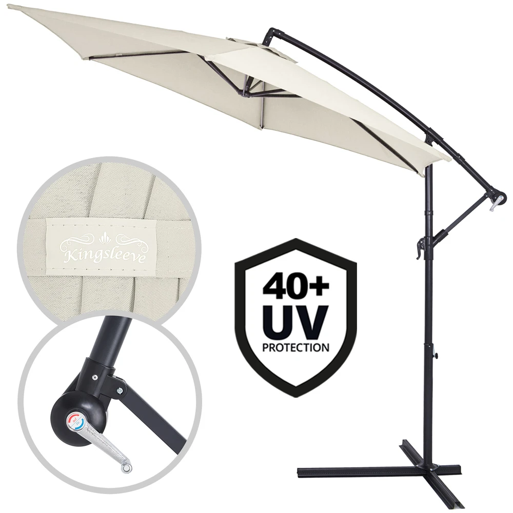 Ampelschirm Creme Alu Ø330cm UV-Schutz 50+ – Bild 7