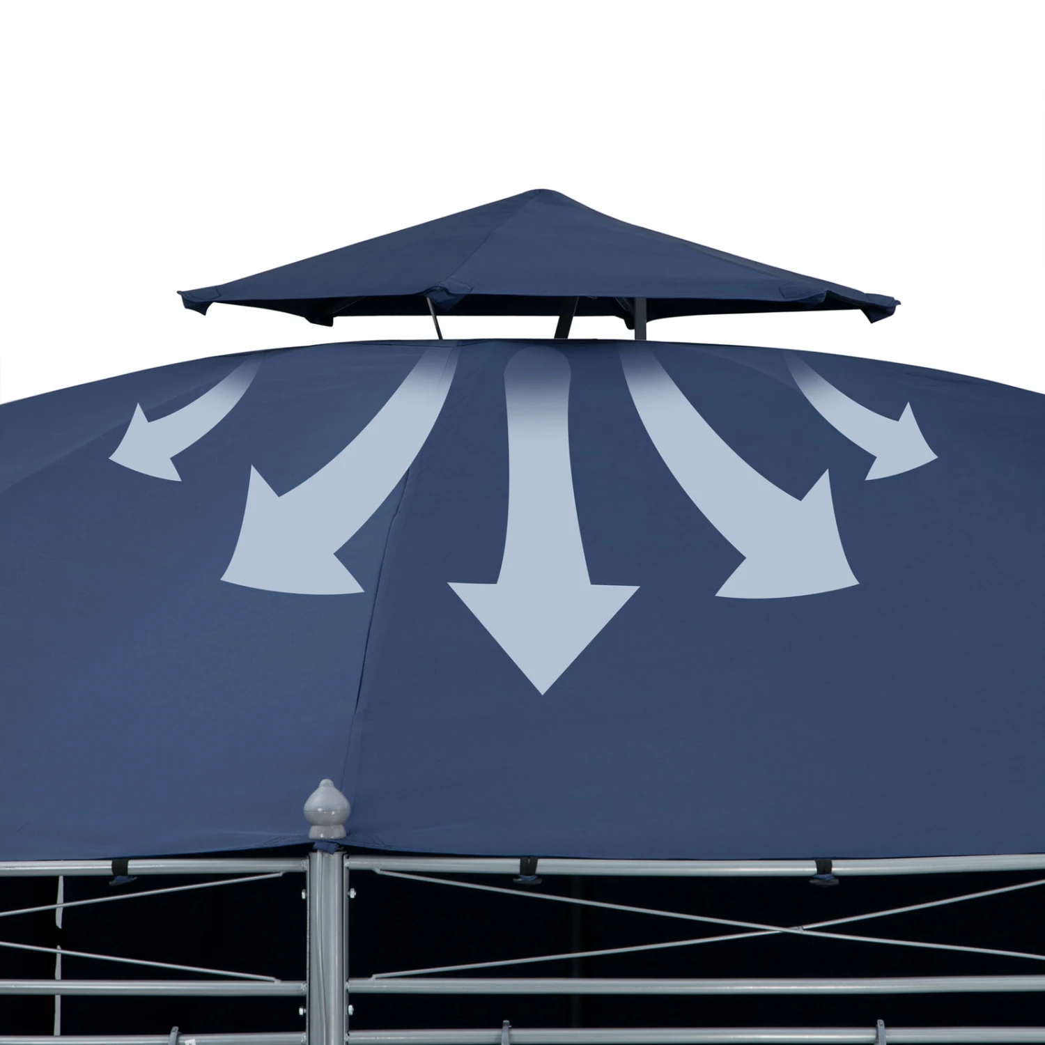 Pavillon Toscana Blau Ø3,5m UV-Schutz 50+ – Bild 3