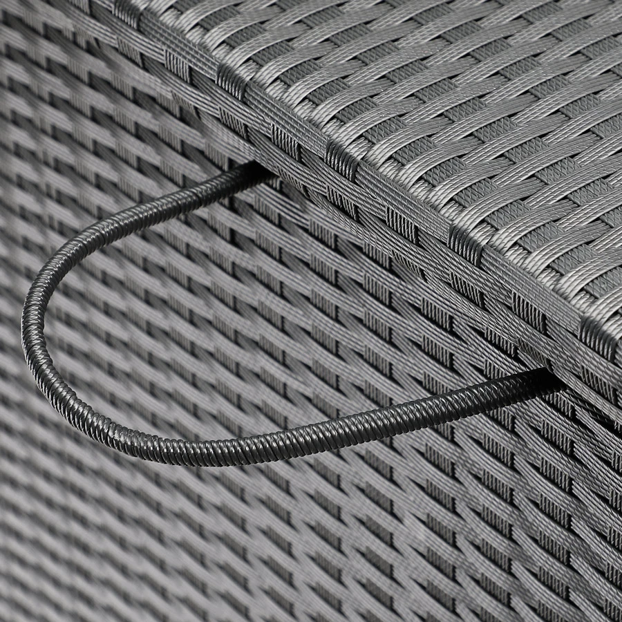 Polyrattan-Auflagenbox Schwarz 150x77x73cm Mit Rollen – Bild 4