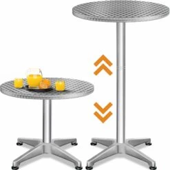 Stehtisch Silber Alu Ø60cm Höhenverstellbar