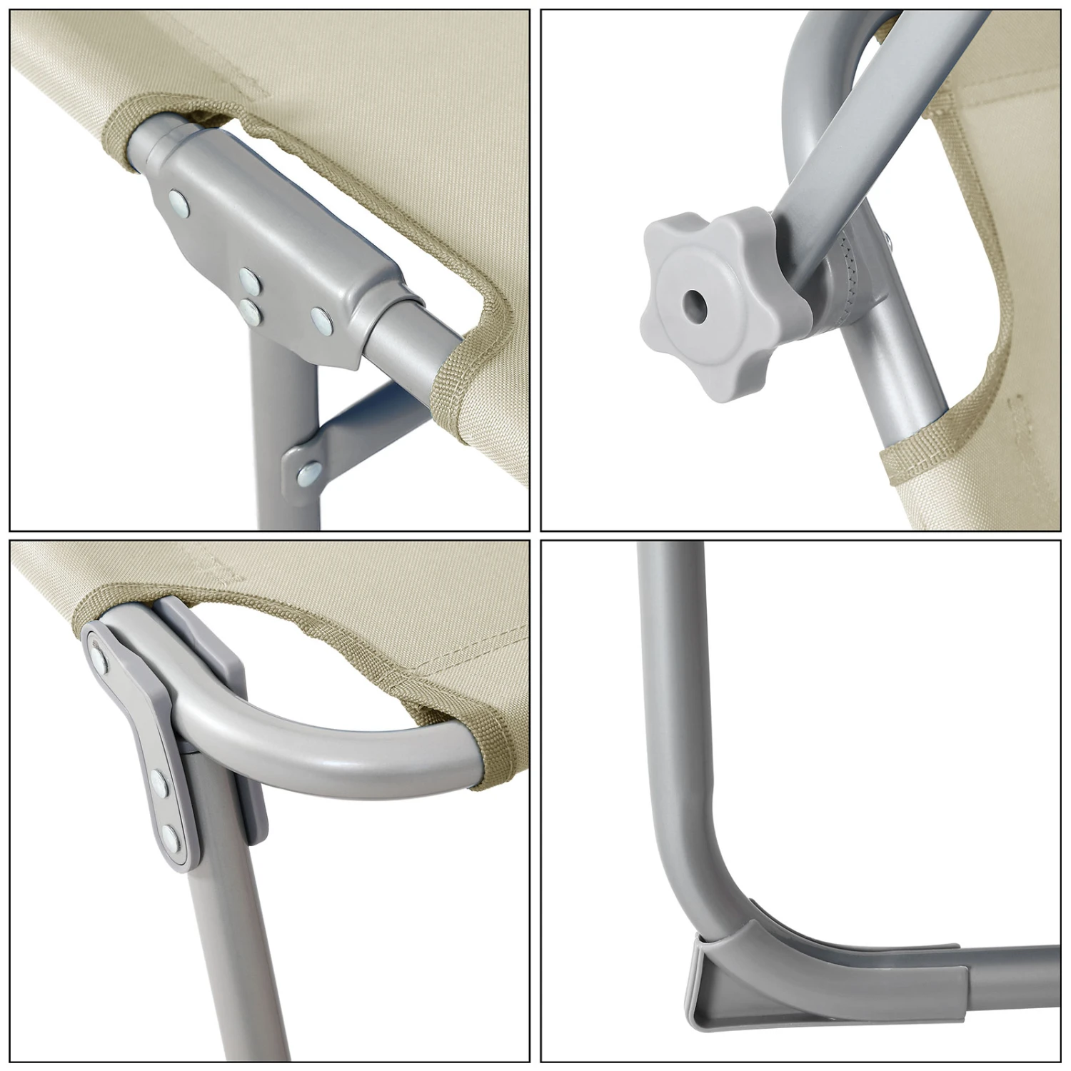 Sonnenliege Hawaii Beige Alu 195x60x30cm – Bild 7