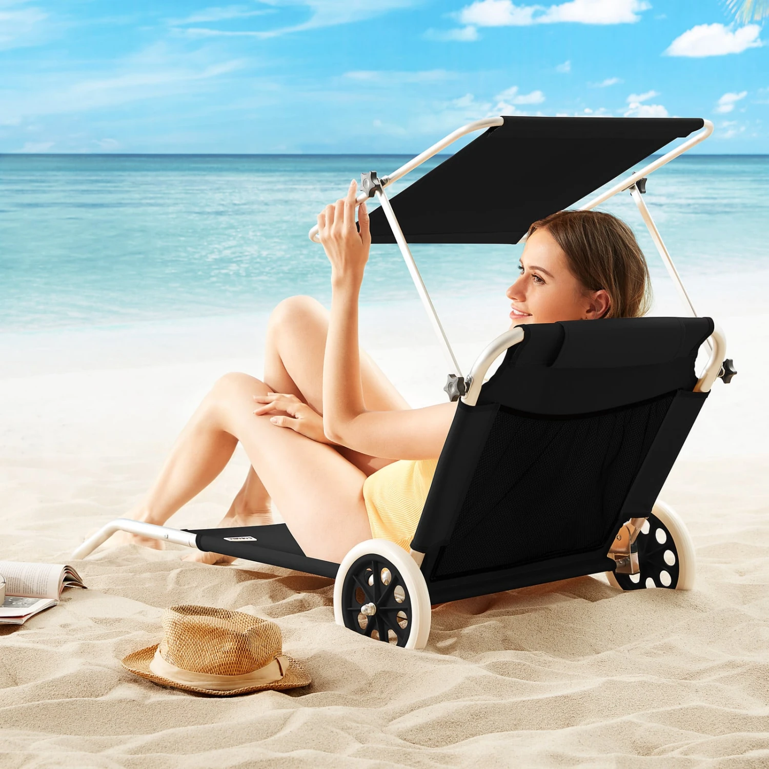 Sonnenliege Kreta Anthrazit Alu Mit Rollen – Bild 4