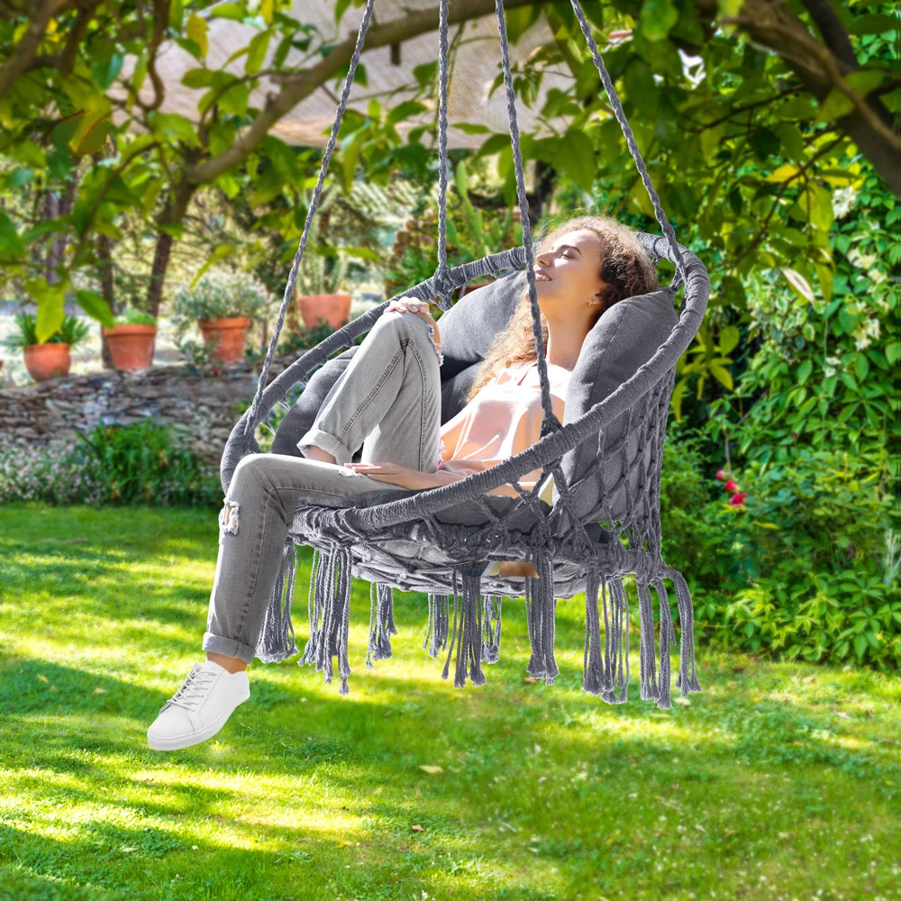 Hängesessel Anthrazit 80x60x140cm – Bild 9