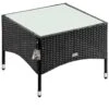 Polyrattan Beistelltisch Schwarz 58x58x42cm