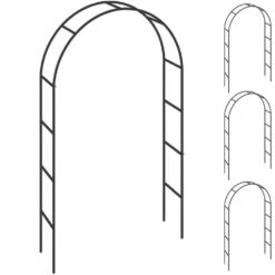 Rosenbogen 4er-Set Schwarz 240x37x140cm