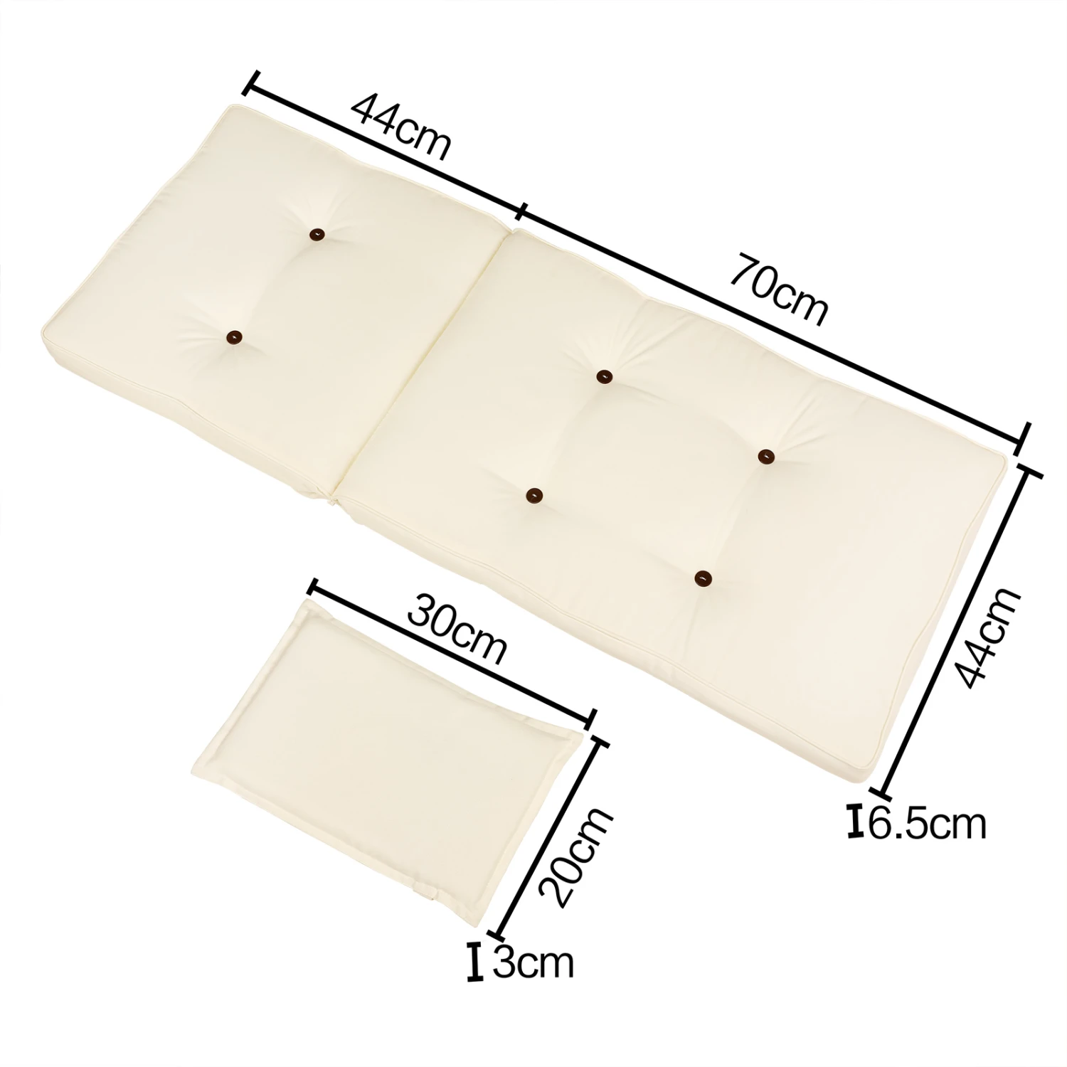 Stuhlauflage 2er-Set Vanamo Creme 118x45x7cm – Bild 9