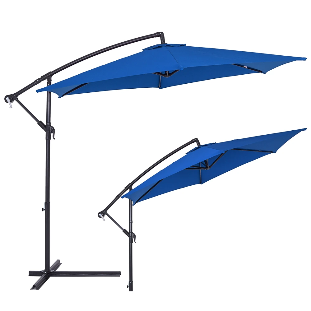 Ampelschirm Blau Alu Ø330cm UV-Schutz 50+ – Bild 4