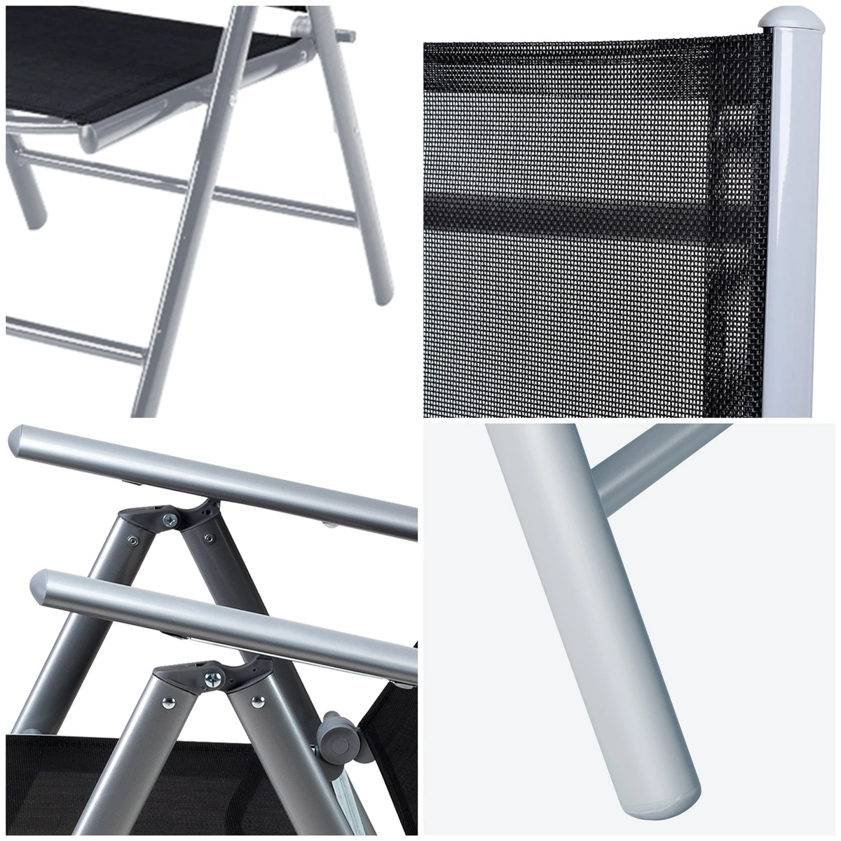 Garten-Sitzgruppe Bern 5-tlg. Silber Alu – Bild 2