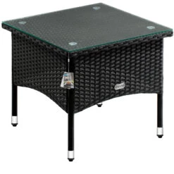 Polyrattan Beistelltisch Schwarz 50x50x45cm