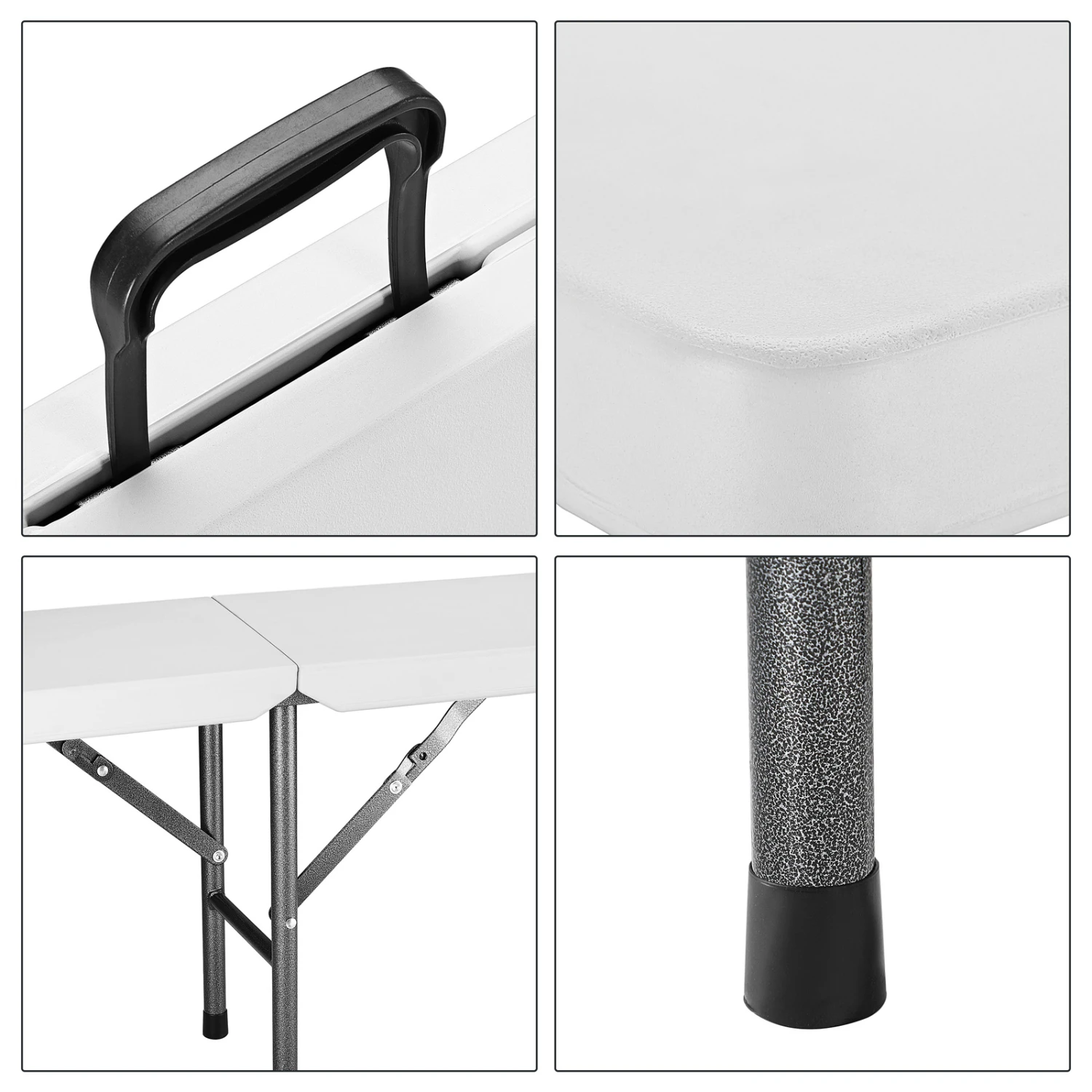 Bierbank 2er-Set Weiß Kunststoff 180cm – Bild 11