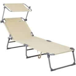 Sonnenliege Hawaii Beige Alu 195x60x30cm