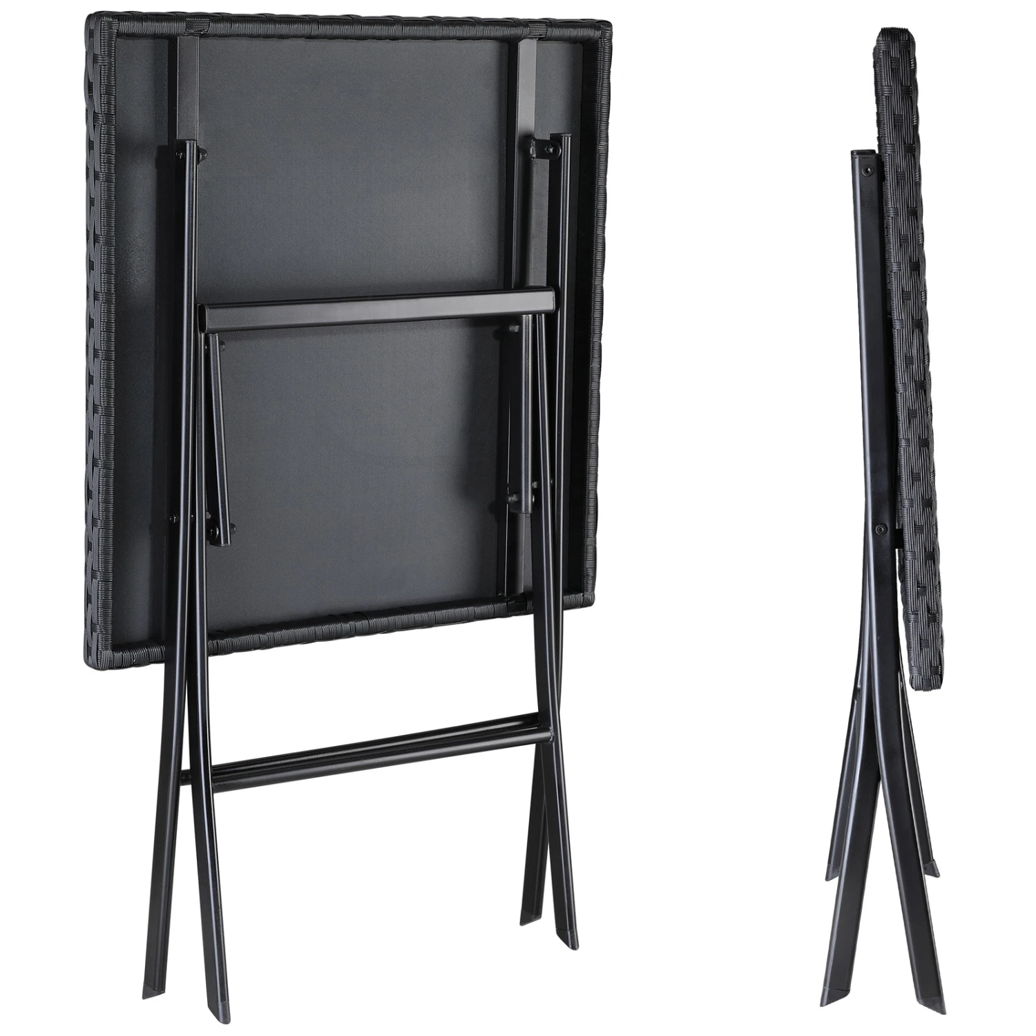 Polyrattan Gartensitzgruppe 3-tlg. Schwarz – Bild 2