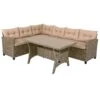 Polyrattan Ecklounge Creme/Beige Inkl. Kissen