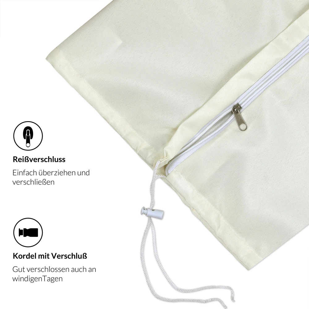 Abdeckung Ampelschirm Beige 3m Reißverschluss – Bild 4