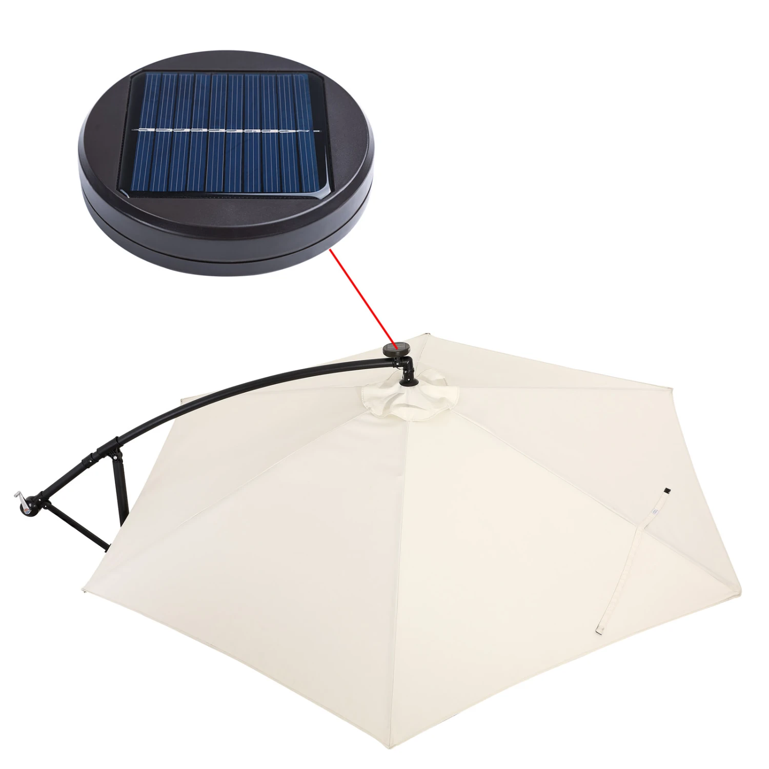 LED Solar Ampelschirm Mali Creme Ø330cm – Bild 14