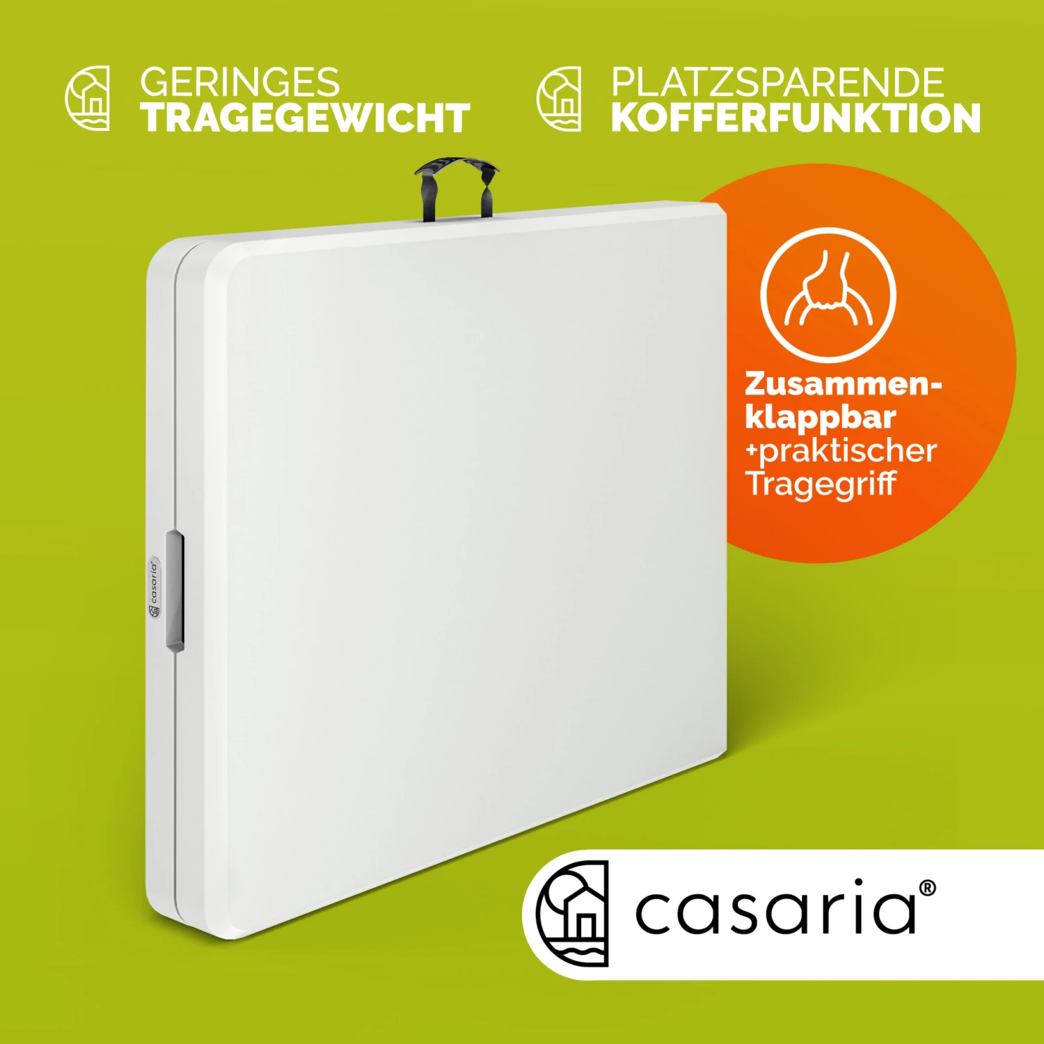 Gartentisch Weiß Kunststoff 220x70x72cm Klappbar – Bild 5