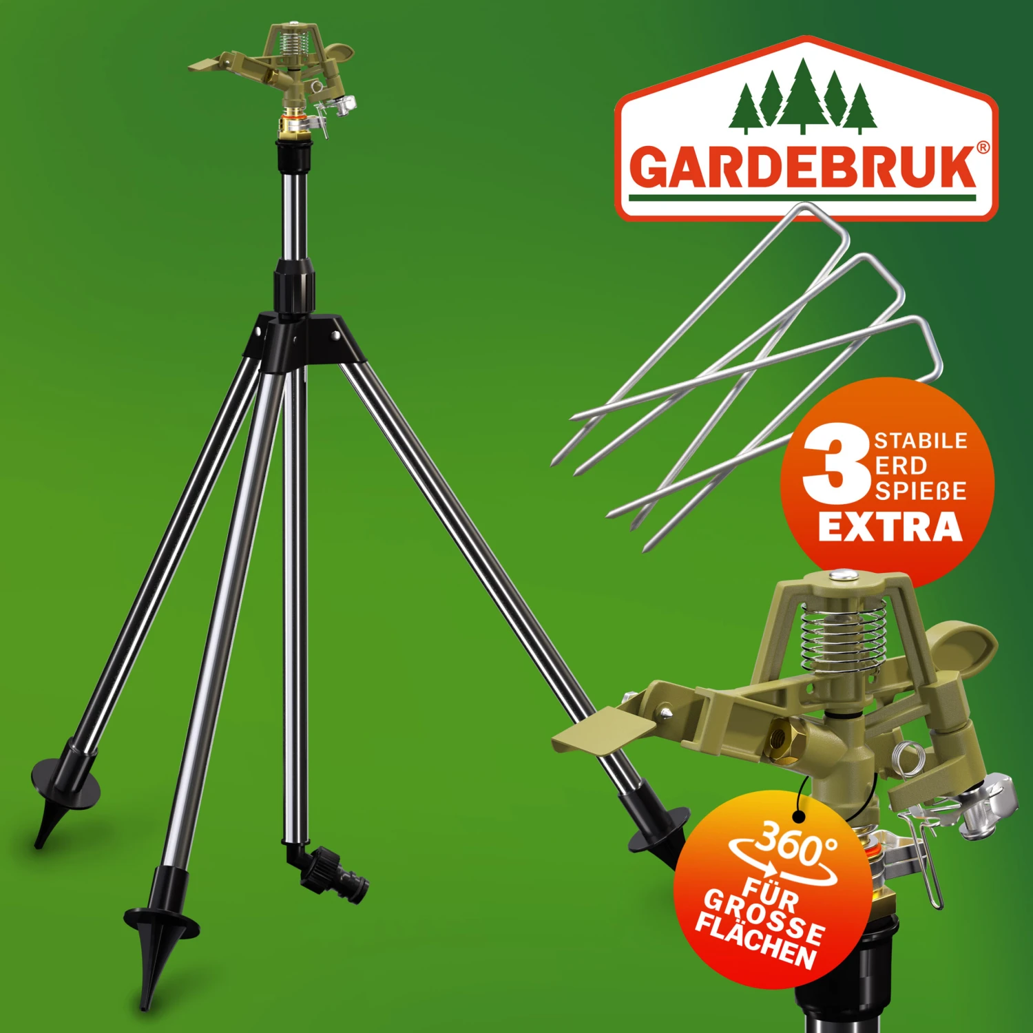 Rasensprenger Mit Teleskopstativ 30° - 360° – Bild 8