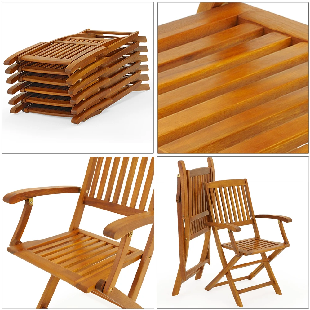 Gartenstühle Boston 6er-Set Akazienholz Klappbar – Bild 7