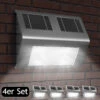 LED Solar-Wandleuchte 4er-Set Edelstahl