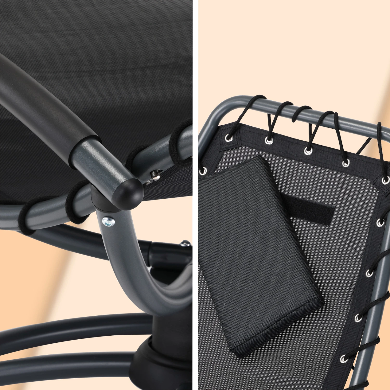 Relaxliege Eve Anthrazit Mit Schaukelfunktion – Bild 8