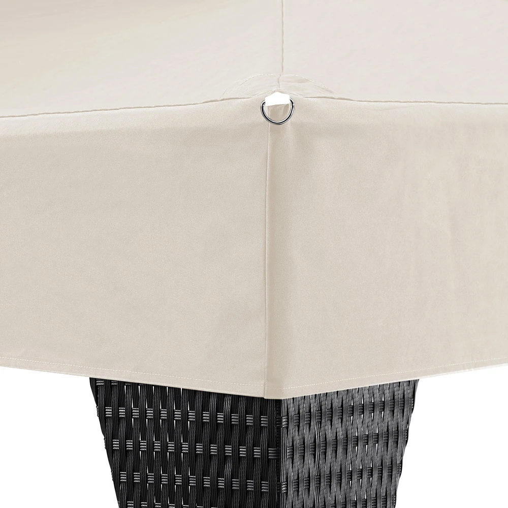 Polyrattan Pavillon Schwarz/Creme 3x3m â Bild 4