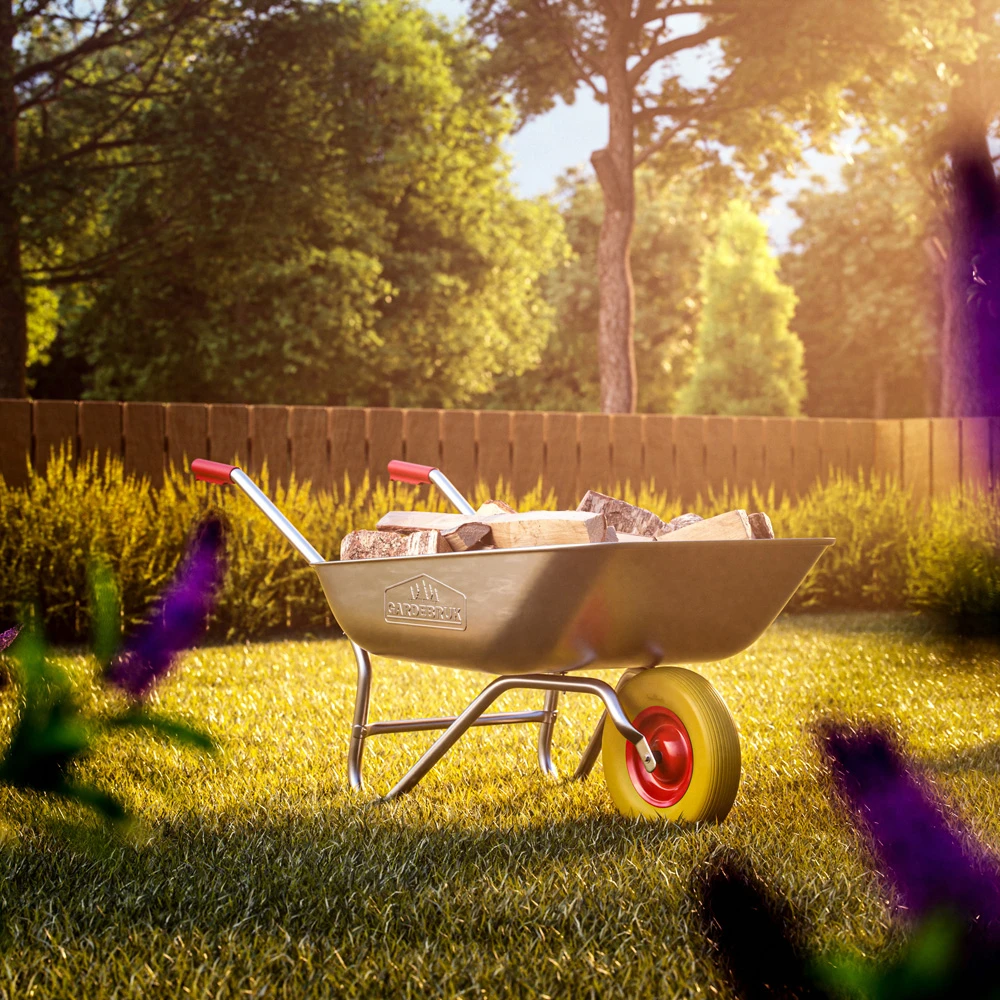 Schubkarrenrad Gelb PU-Schaum Inkl. Achse – Bild 6