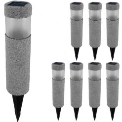 LED Solarlampe 8er-Set Steinoptik