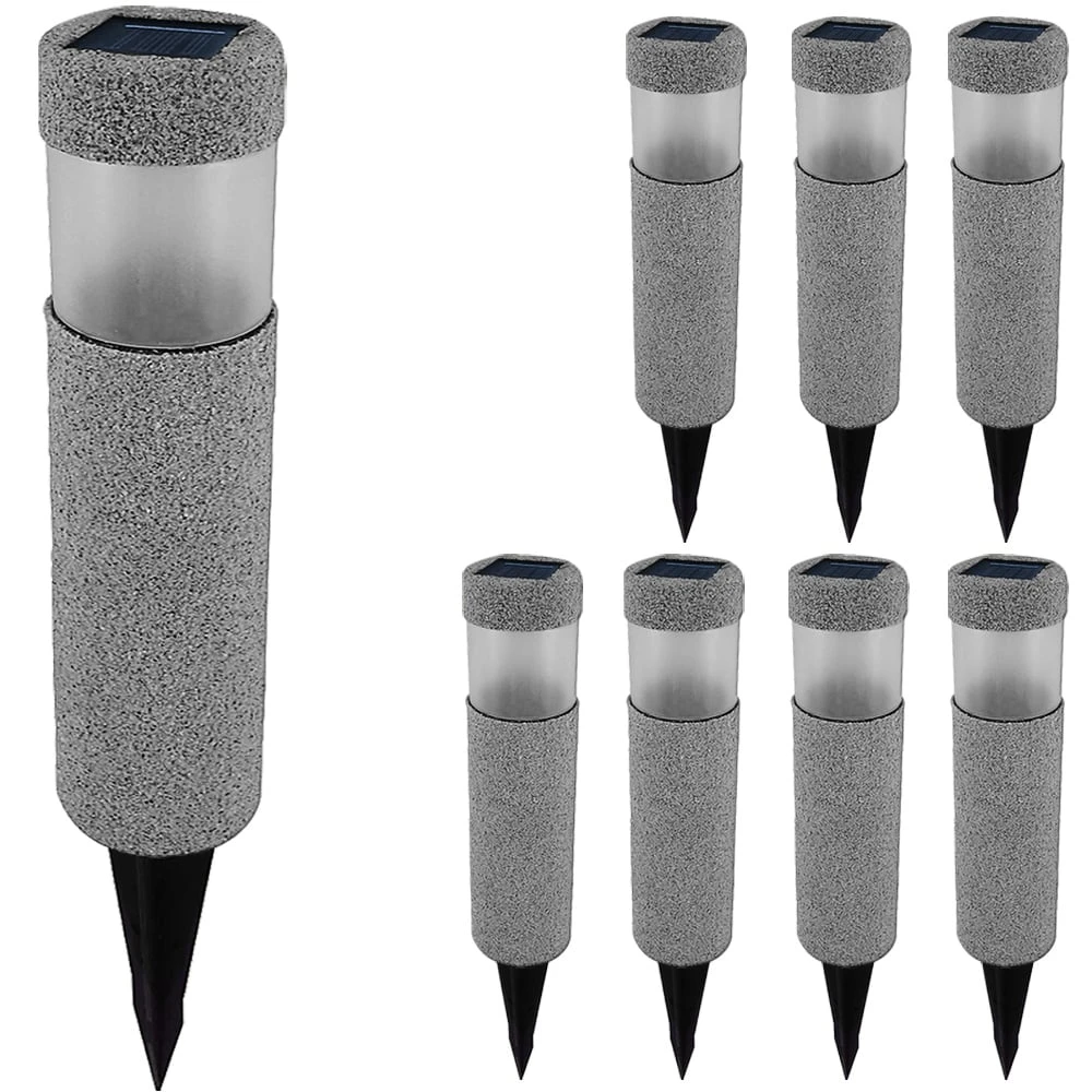 LED Solarlampe 8er-Set Steinoptik