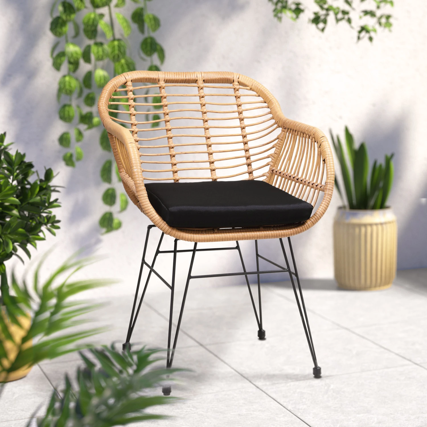 Polyrattan Korbsessel 2er-Set Natur â Bild 8